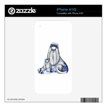 Blue Willow Shih Tzus Skin For iPhone 4