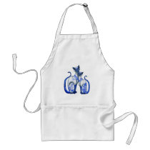Blue Willow Siamese Cats aprons