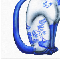 Blue Willow Siamese Cats canvas prints