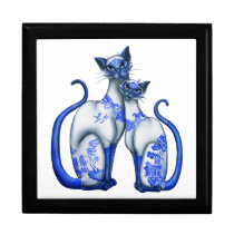 Blue Willow Siamese Cats gift boxes