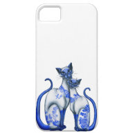 Blue Willow Siamese Cats iPhone 5 Case