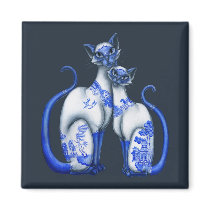 Blue Willow Siamese Cats magnets
