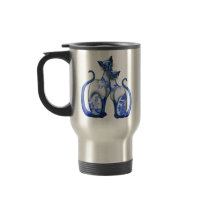 Blue Willow Siamese Cats mugs
