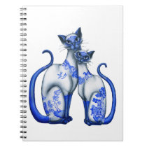 Blue Willow Siamese Cats notebooks