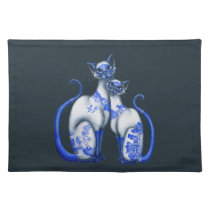 Blue Willow Siamese Cats Placemat placemats