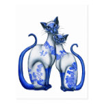 Blue Willow Siamese Cats Post Cards