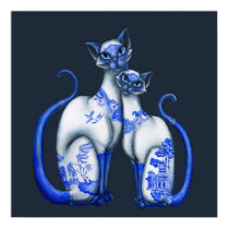 Blue Willow Siamese Cats posters