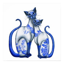 Blue Willow Siamese Cats posters