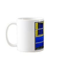 Blue window with dog: mosaic mug