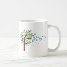 Blue Windy Tree Owl Mug