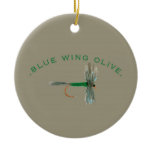 Blue Wing Olive Fly - Tan Christmas Ornaments