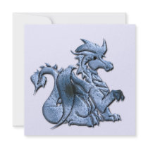 Blue Winged Dragon on an Invitation