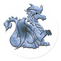 Blue Winged Dragon Sticker