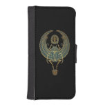 Blue Winged Egyptian Scarab Beetle with Ankh Black iPhone 5 Wallet Case