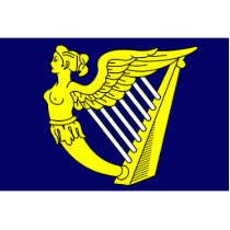 Blue Winged Maiden Harp, Ireland flag Photo Cut Out