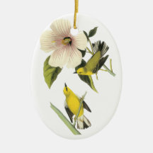 Blue-winged Warbler John Audubon Christmas Ornament