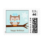 Blue Winter Owl Custom Postage