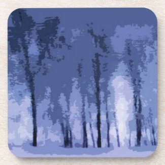 Blue Winter Woods Beverage Coaster