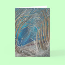 Blue Winter's Path greeting card cards
