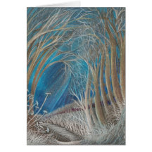 Blue Winter's Path greeting card
