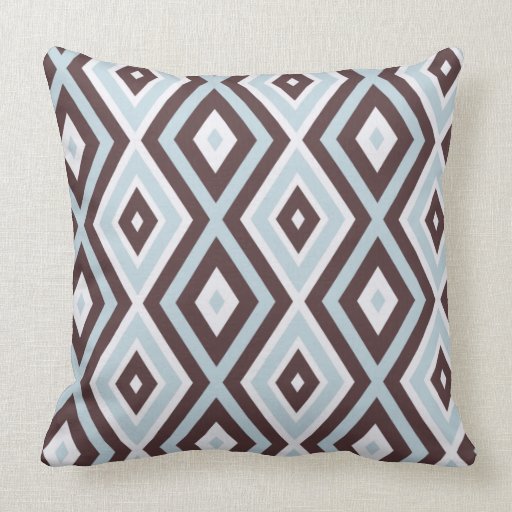 Blue With Brown Diamond American MoJo Pillow