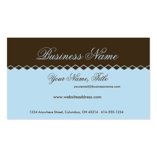 Blue with Brown Diamond Topper Business Cards