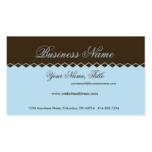 Blue with Brown Diamond Topper Business Cards