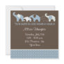 Blue with Brown Elephant Baby Shower Invitations