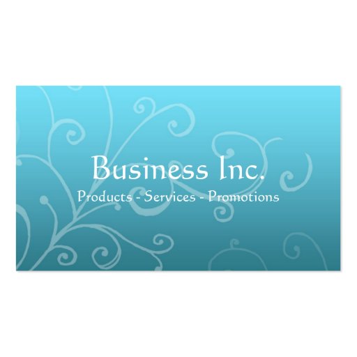 Blue with Decorative Swirl Business Card (back side)