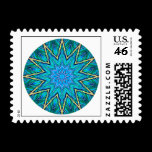Blue with Green Crystal Mandala stamps