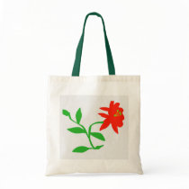 Blue with Red Floral Bag by Rb_barnes2 Blue with Red Floral Bag