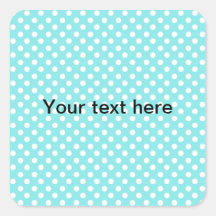 Blue with white polkadots square stickers
