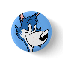 Blue Wolf Button by kjacque Blue Wolf Button