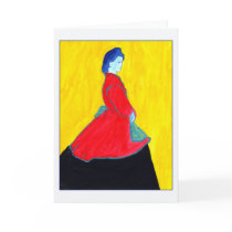 Blue Woman Greeting Card