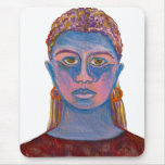 Blue Woman Portrait Unique mousepads