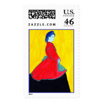 Blue Woman Stamp