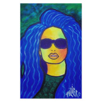 Blue Woman Sunglasses by Piliero stationery by piliero Blue Woman Sunglasses by Piliero stationery
