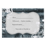Blue Wood Shabby Lace rsvp with envelope Invitation