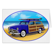 Blue Woodie on Golden Beach cards