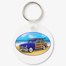 Blue Woodie on Golden Beach keychains