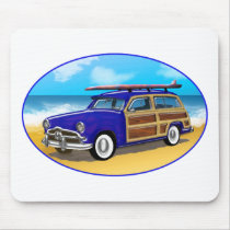 Blue Woodie on Golden Beach mousepads