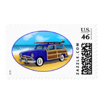 Blue Woodie on Golden Beach postage