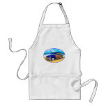 Blue Woodie with Surfboard on the Beach Apron