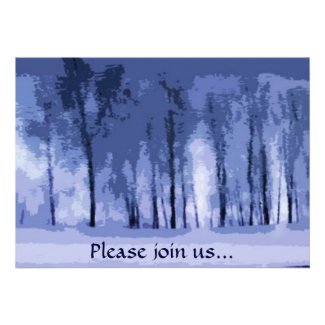 Blue Woods Winter Solstice Party Invitation