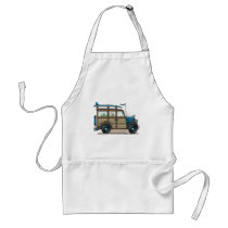 Blue Woody Wagon Aprons by art1st Blue Woody Wagon Aprons