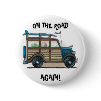 Blue Woody Wagon Pins buttons by art1st Blue Woody Wagon Pins buttons