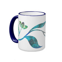 Blue Wrap Around Floral Mug