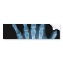 Blue X-ray Skeleton Hand Bumper Sticker