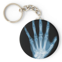 Blue X-ray Skeleton Hand Key Chains