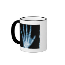 Blue X-ray Skeleton Hand Mug